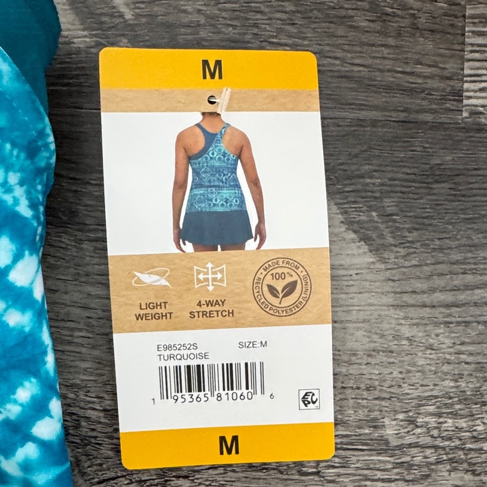 ZeroXposur Teal & Aqua Tie-Dye Tankini with Skort - Picture 5 of 8